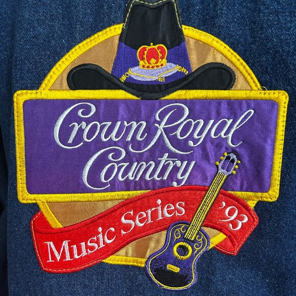 Up for sale is a Vintage Denim Crown Royal 1993 Country Music Series Jacket in s - Picture 7 of 11